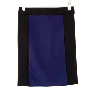 NWT CLUB MONACO skirt size 0 blue black pencil Brial Double Knit straight